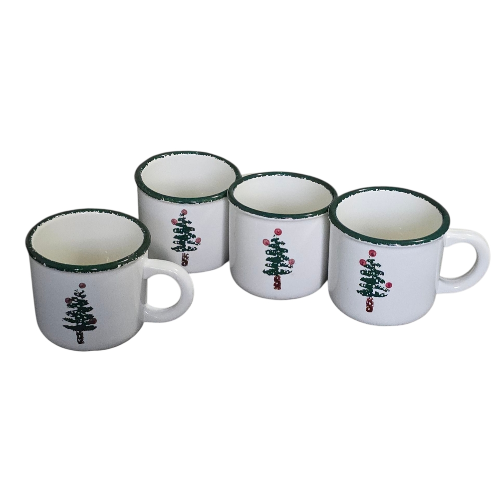 Furio Vintage Christmas Tree Mugs Made In Italy Set Of 4